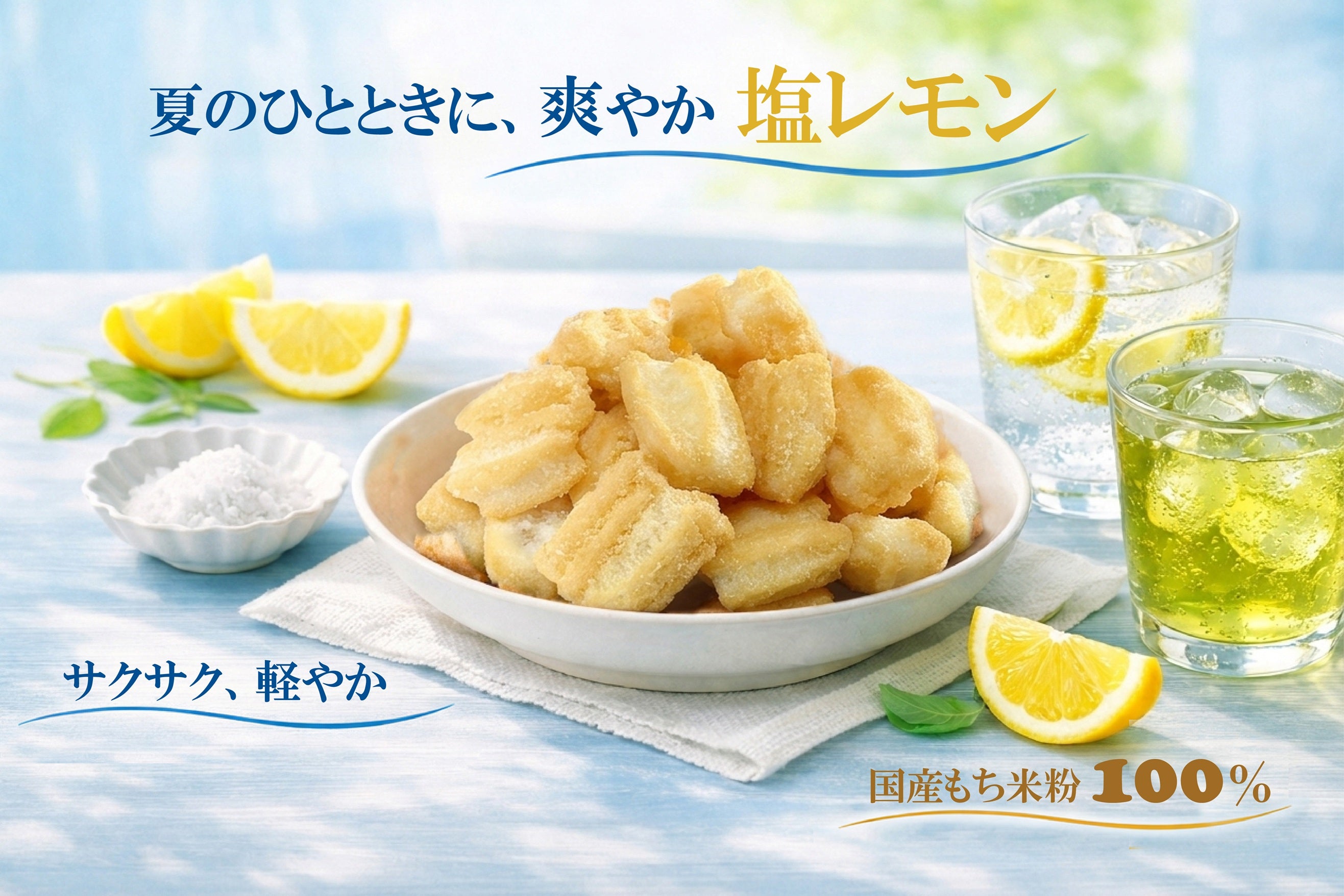 【7月だけの特別限定商品】　揚げ餅あられ　塩レモン味